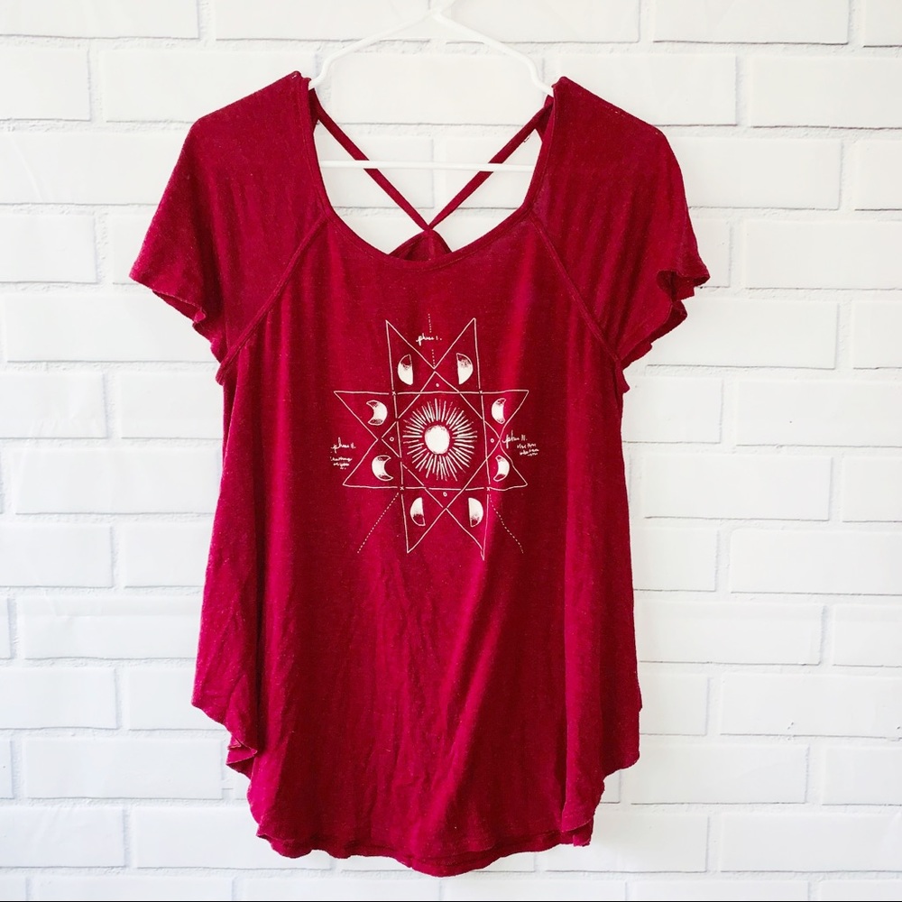 American Eagle Maroon Short Sleeve Soft Shirt